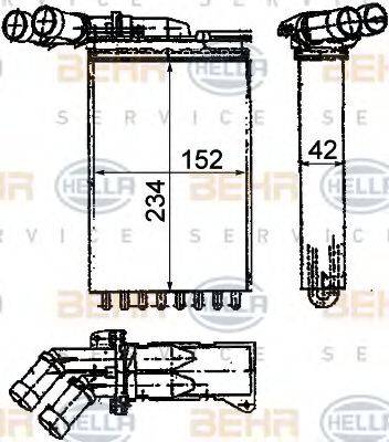 BEHR HELLA SERVICE 8FH351312171 Теплообмінник, опалення салону