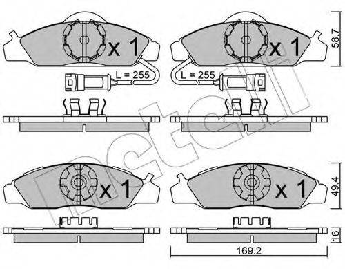 METELLI 2203680 Комплект гальмівних колодок, дискове гальмо