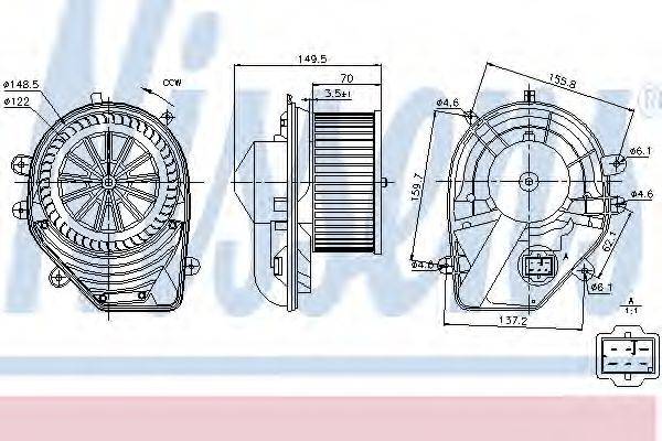 NISSENS 87060 Вентилятор салону