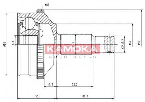 KAMOKA 6574 Шарнірний комплект, приводний вал