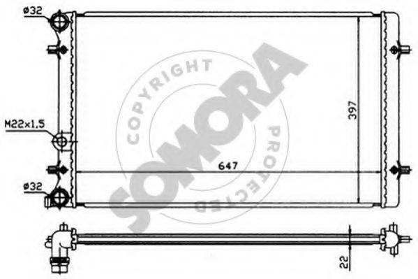 SOMORA 350941 Радіатор, охолодження двигуна