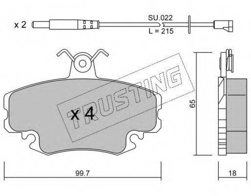 TRUSTING 1220W Комплект гальмівних колодок, дискове гальмо