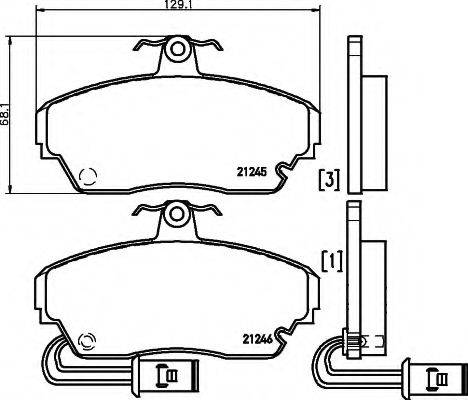 HELLA 8DB355006291 Комплект гальмівних колодок, дискове гальмо