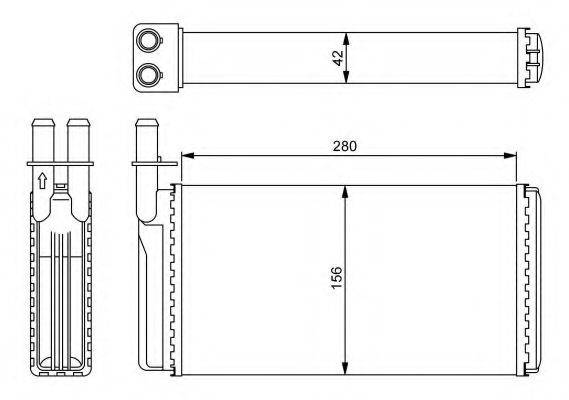 NRF 54243 Теплообмінник, опалення салону