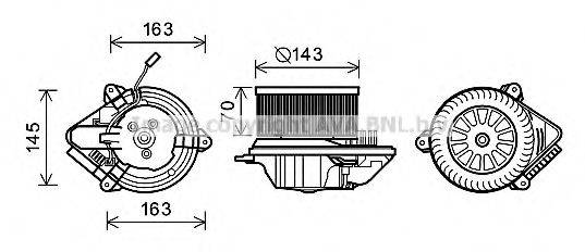 AVA QUALITY COOLING CN8503 Електродвигун, вентиляція салону