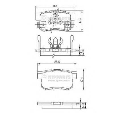 NIPPARTS J3614017 Комплект гальмівних колодок, дискове гальмо