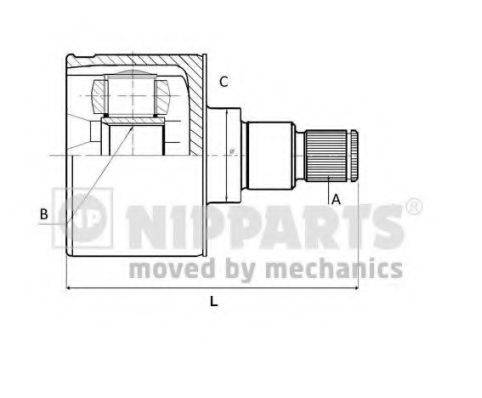 NIPPARTS N2831004 Шарнірний комплект, приводний вал