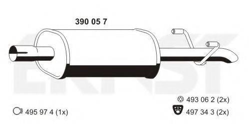 ERNST 390057 Середній глушник вихлопних газів