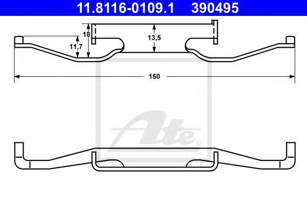 ATE 11811601091 Пружина, гальмівний супорт