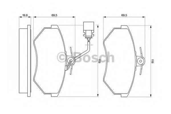 BOSCH 0986460948 Комплект гальмівних колодок, дискове гальмо