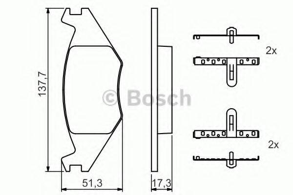 BOSCH 0986468890 Комплект гальмівних колодок, дискове гальмо