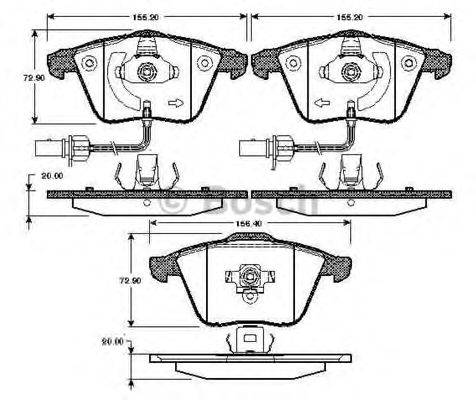 BOSCH 0986TB2849 Комплект гальмівних колодок, дискове гальмо