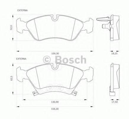 BOSCH 0986BB0291 Комплект гальмівних колодок, дискове гальмо