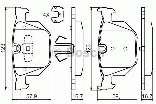 BOSCH 0986494540 Комплект гальмівних колодок, дискове гальмо