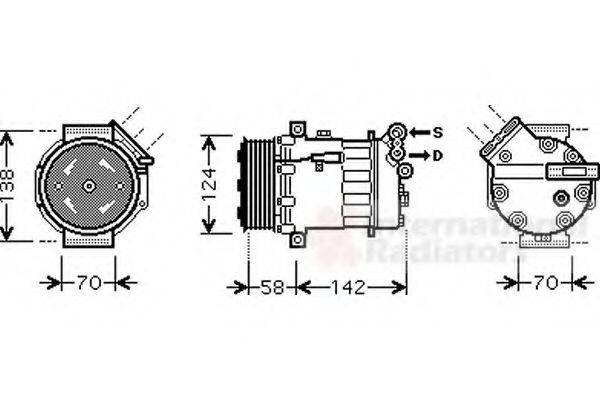 VAN WEZEL 3700K448 Компресор, кондиціонер