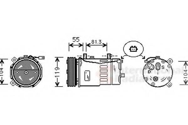 VAN WEZEL 0300K001 Компресор, кондиціонер