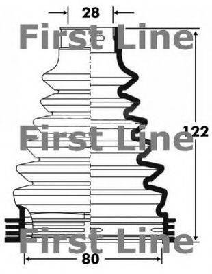 FIRST LINE FCB2812 Пильовик, приводний вал