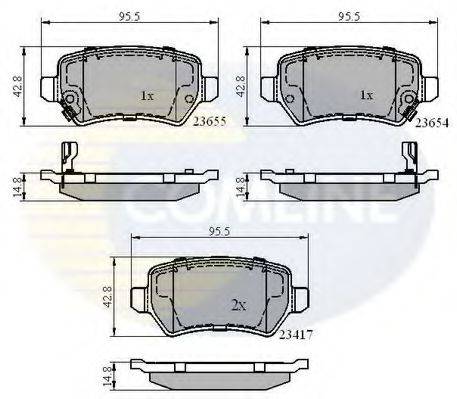 COMLINE CBP31551 Комплект гальмівних колодок, дискове гальмо