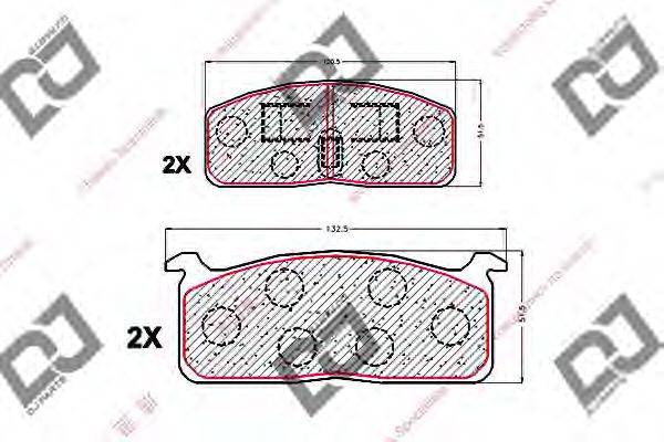 DJ PARTS BP1541 Комплект гальмівних колодок, дискове гальмо