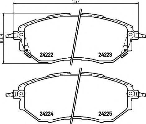 HELLA PAGID 8DB355012031 Комплект гальмівних колодок, дискове гальмо