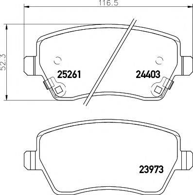 HELLA PAGID 8DB355015981 Комплект гальмівних колодок, дискове гальмо