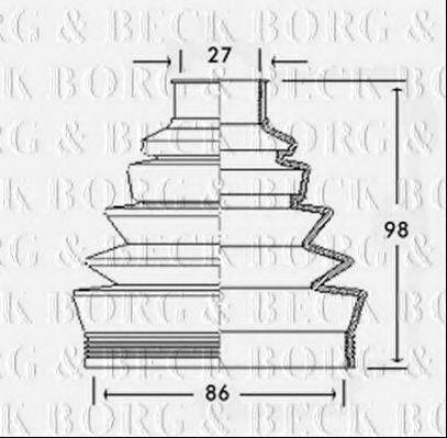 BORG & BECK BCB2304 Пильовик, приводний вал