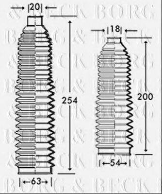 BORG & BECK BSG3220 Пильовик, рульове управління