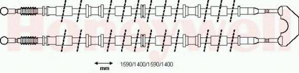 BENDIX 433181B Трос, стоянкова гальмівна система