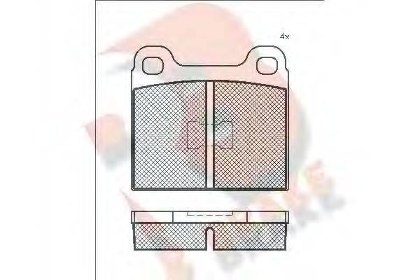 R BRAKE RB0169 Комплект гальмівних колодок, дискове гальмо