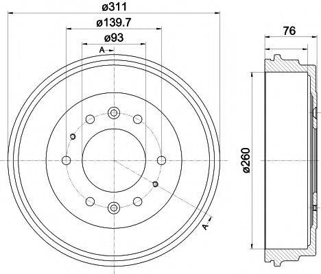 MINTEX MBD335 Гальмівний барабан