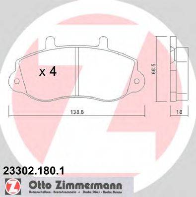 ZIMMERMANN 233021801 Комплект гальмівних колодок, дискове гальмо