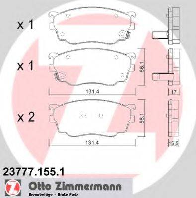 ZIMMERMANN 237771551 Комплект гальмівних колодок, дискове гальмо